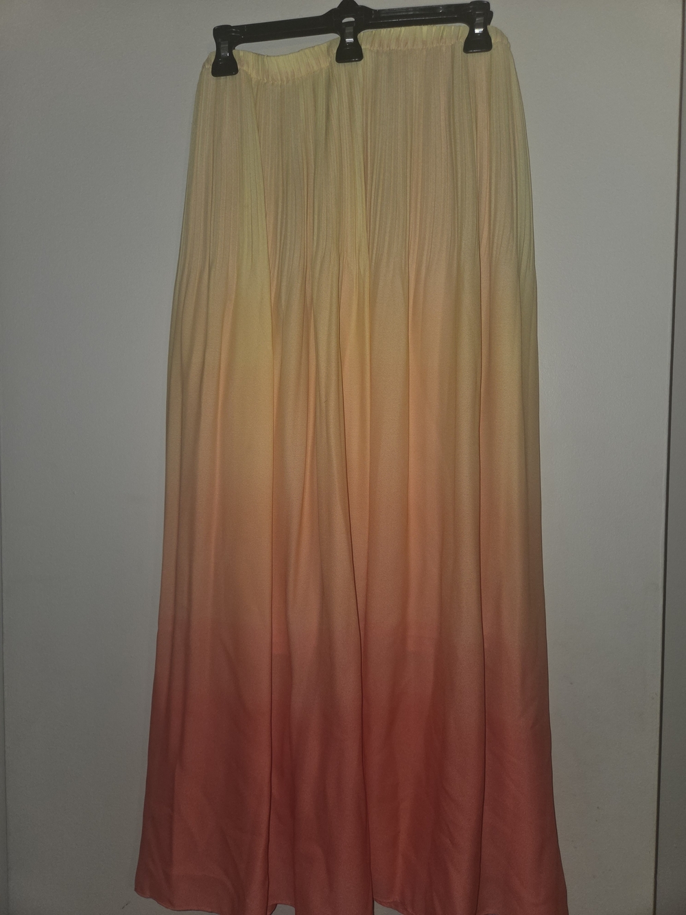 Women's Ombré Maxi Skirt - Yellow to Coral Gradient
